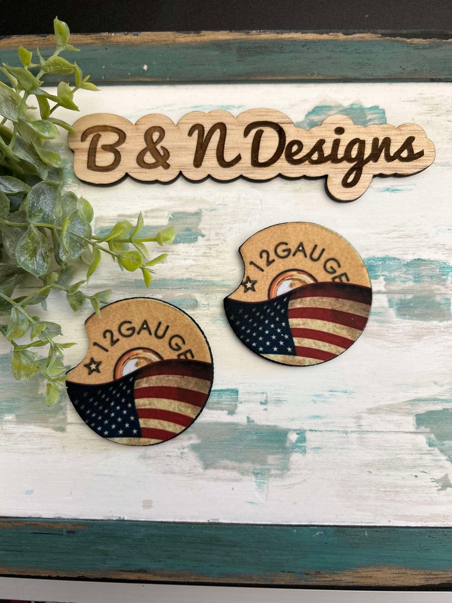 12 Gauge Flag Car Coasters