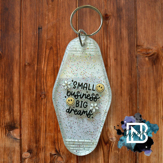 Small Business Big Dreams Motel Keychain