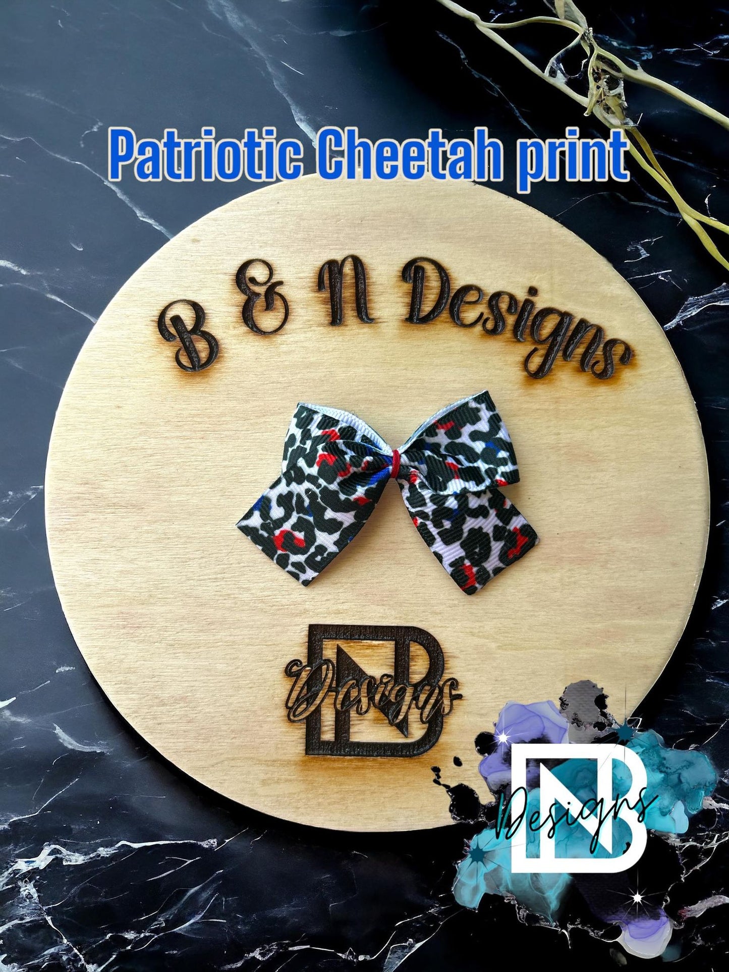 Patriotic Cheetah Freshie Bow