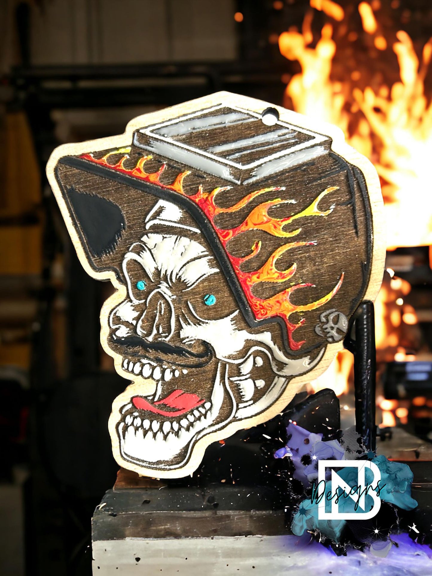 Welding Helmet SKull Car Charm