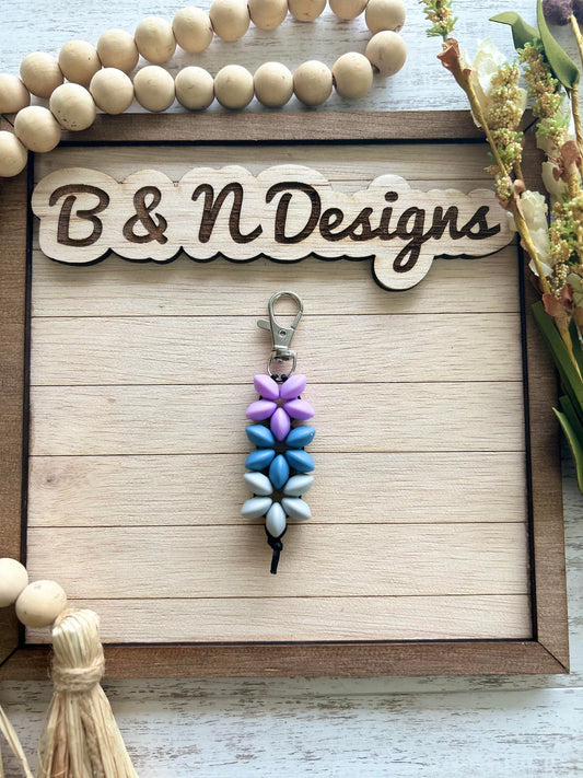 Lavender, Bugloss, Grey lentils Keychain