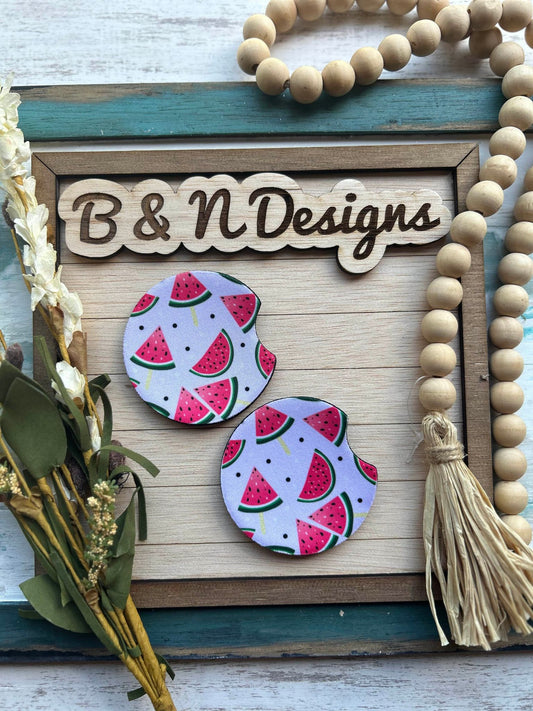 watermelon pink Car Coasters