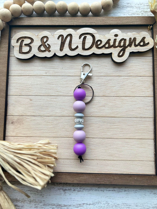 Purole gray lavender  Keychain