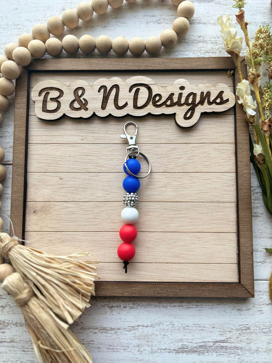 Red White Blue Keychain