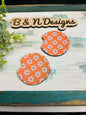 orange and white daisy Car Coasters