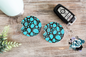 Turquoise Stones with Black Car Coasters