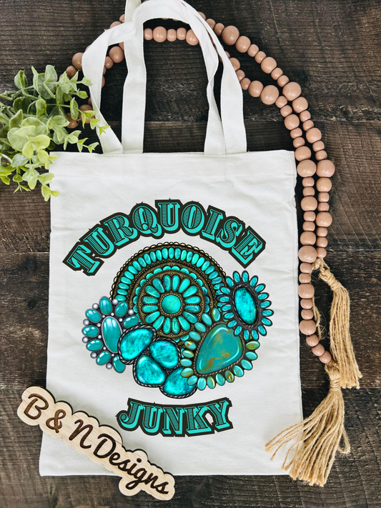 Turquoise Junky Tote Bag